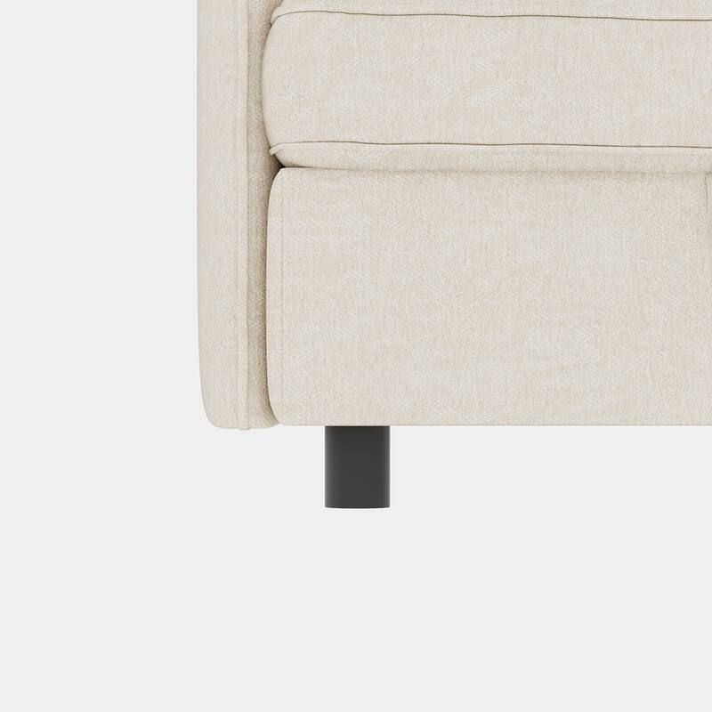 129" Chenille Sectional Sofa with Storage and Two Ottomans