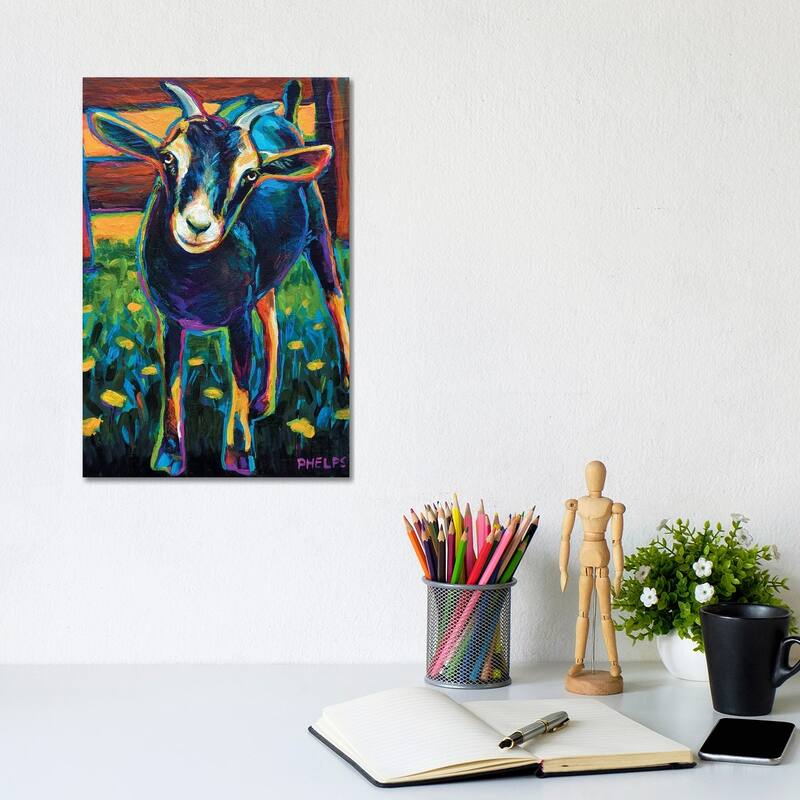 iCanvas "Black Goat" by Robert Phelps Canvas Print - 12x8x0.75