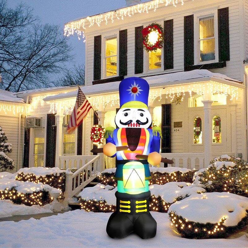 Inflatable 7ft Nutcracker Drummer Outdoor Christmas Yard Decoration