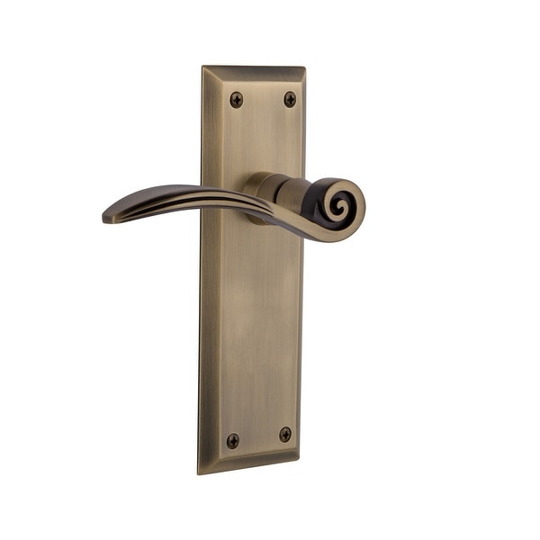 Nostalgic Warehouse NYKSWN_PSG_238_NK Swan Passage Door Lever Set with New York Rose for 2-3/8" Backset Doors