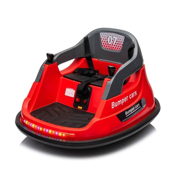slide 2 of 80, 12V Bumper Car for Toddlers with 360° Spin, Remote Control, LED Lights, Music, and Safety Belt