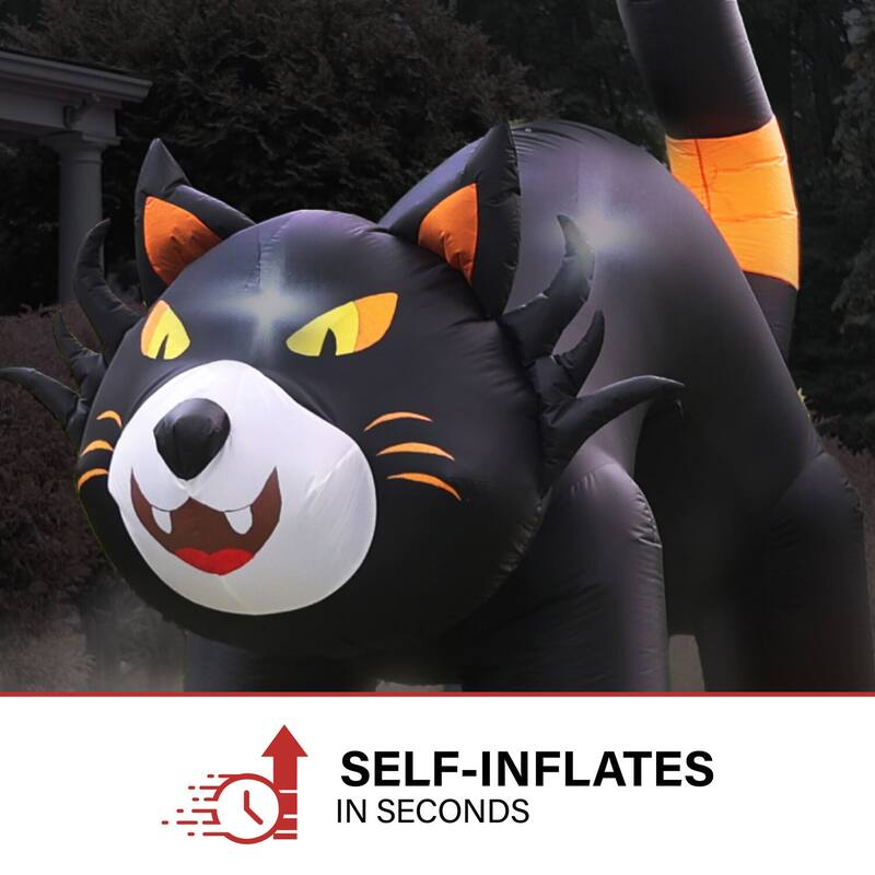 Haunted Hill Farm 10-Ft. Tall Pre-lit Inflatable Black Cat
