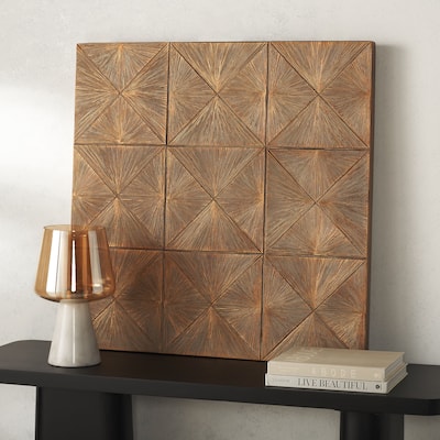 SAFAVIEH Home Marlow 31.5-inch Gold MDF & Resin Wall Decor - 31.5"W x 1.6"D x 31.5"H
