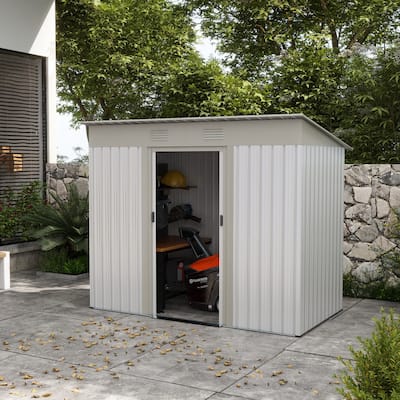 Outsunny 6' x 3.6' Steel Frame Backyard Garden Tool Storage Shed with 2 Air Vents and Dual Locking Doors