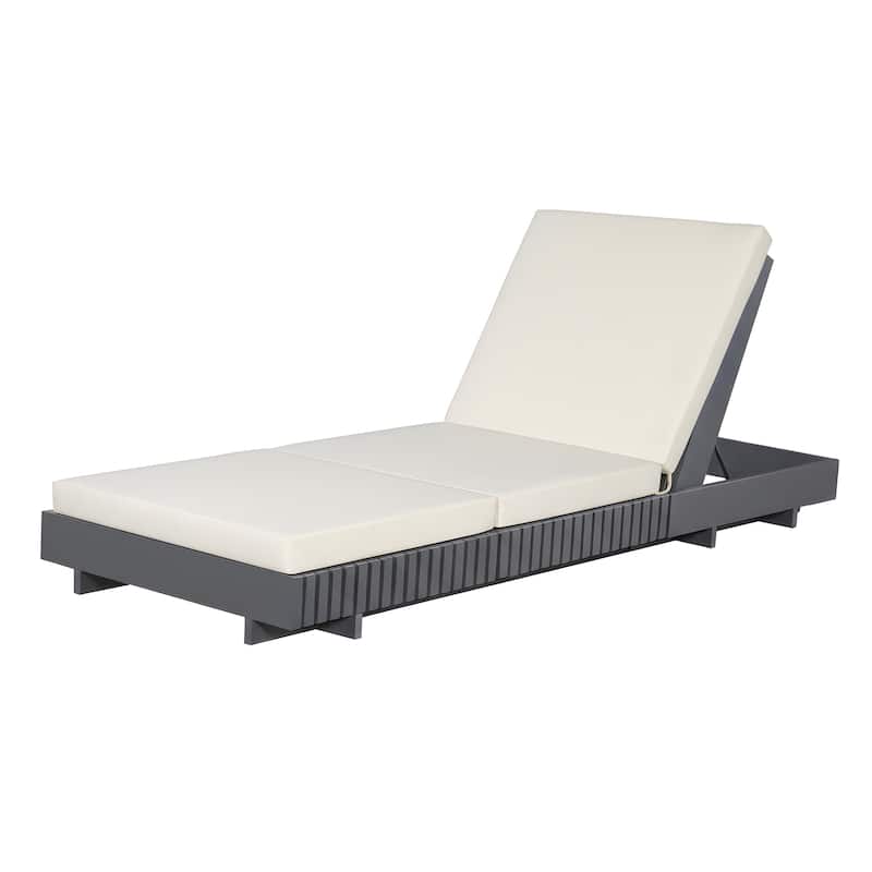 Christopher Knight Home - Kim Lounge Chaise Modern Outdoor Wooden Set with Triple-Fold Lounge Cushion