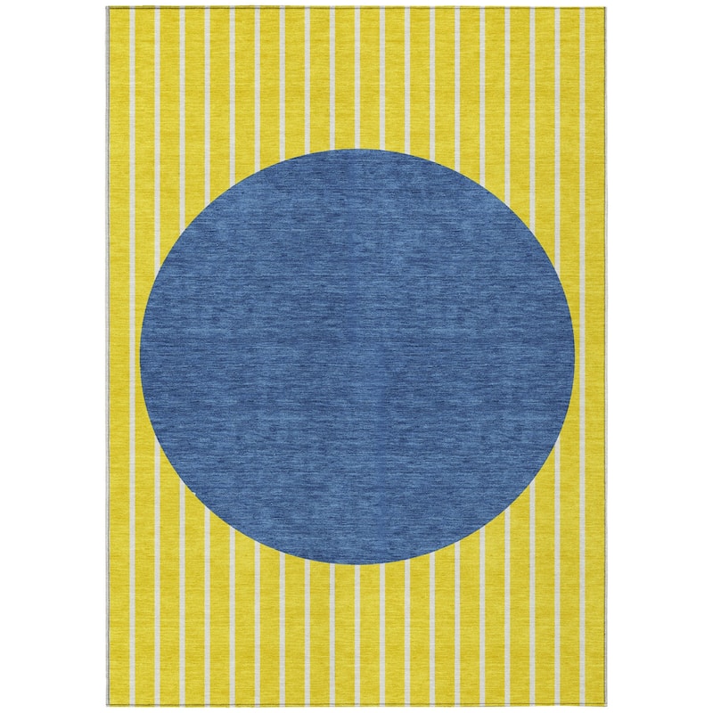 HomeRoots Striped Transitional Rectangle Outdoor Rug