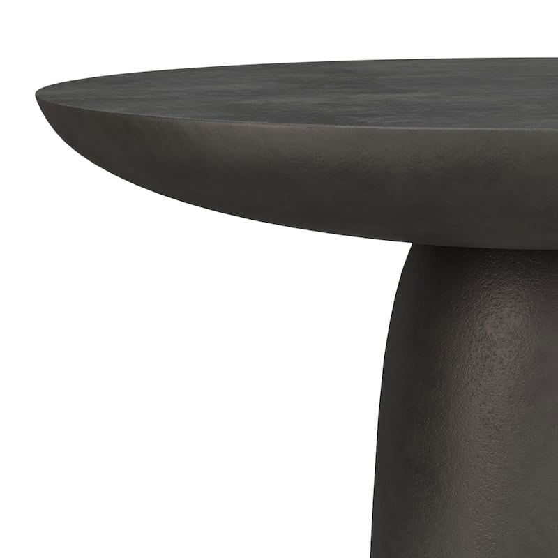 Simpli Home Alexa 30" Wide Round Cast Aluminum Coffee Table in Black Nickel - 30 inch Wide