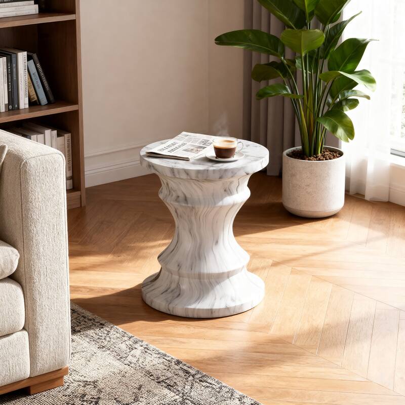 Modern Small Round Side Table for Tree Stump Garden Stool indoor and Outdoor