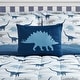 preview thumbnail 4 of 5, Dinosaur Chambray Navy/Blue/Gray Soft Microfiber Comforter Set