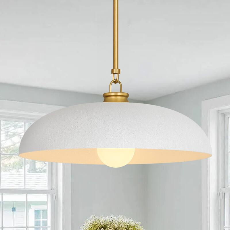 1-Light Farmhouse Metal Dome 15.7inch Kitchen Hanging Pendant Lights
