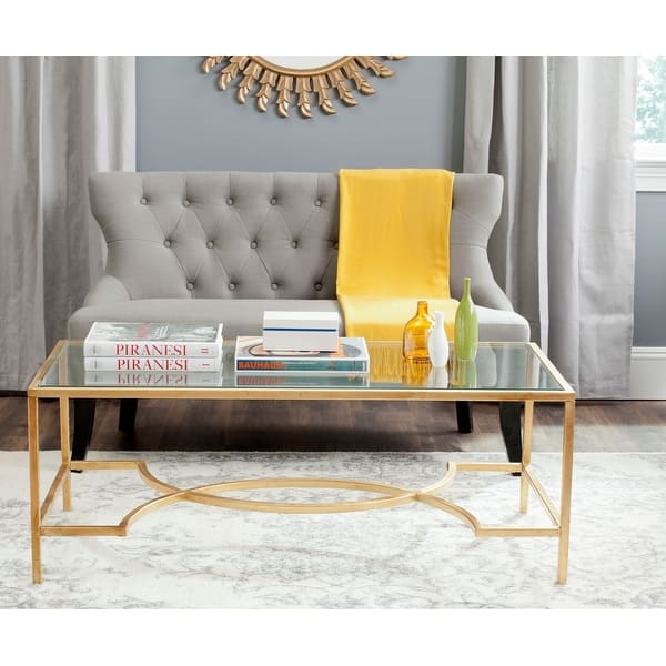 slide 2 of 6, SAFAVIEH Inga Gold Coffee Table - 48" x 23" x 18"