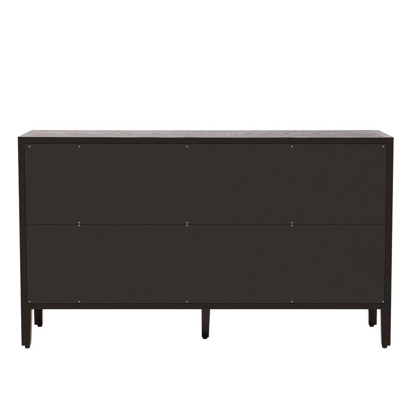 Wood Storage Cabinet with Three tempered glass doors and Adjustable Shelf