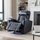 preview thumbnail 8 of 14, PU Leather Power Recline with LED Light Strip, Home Theater Seating Blue