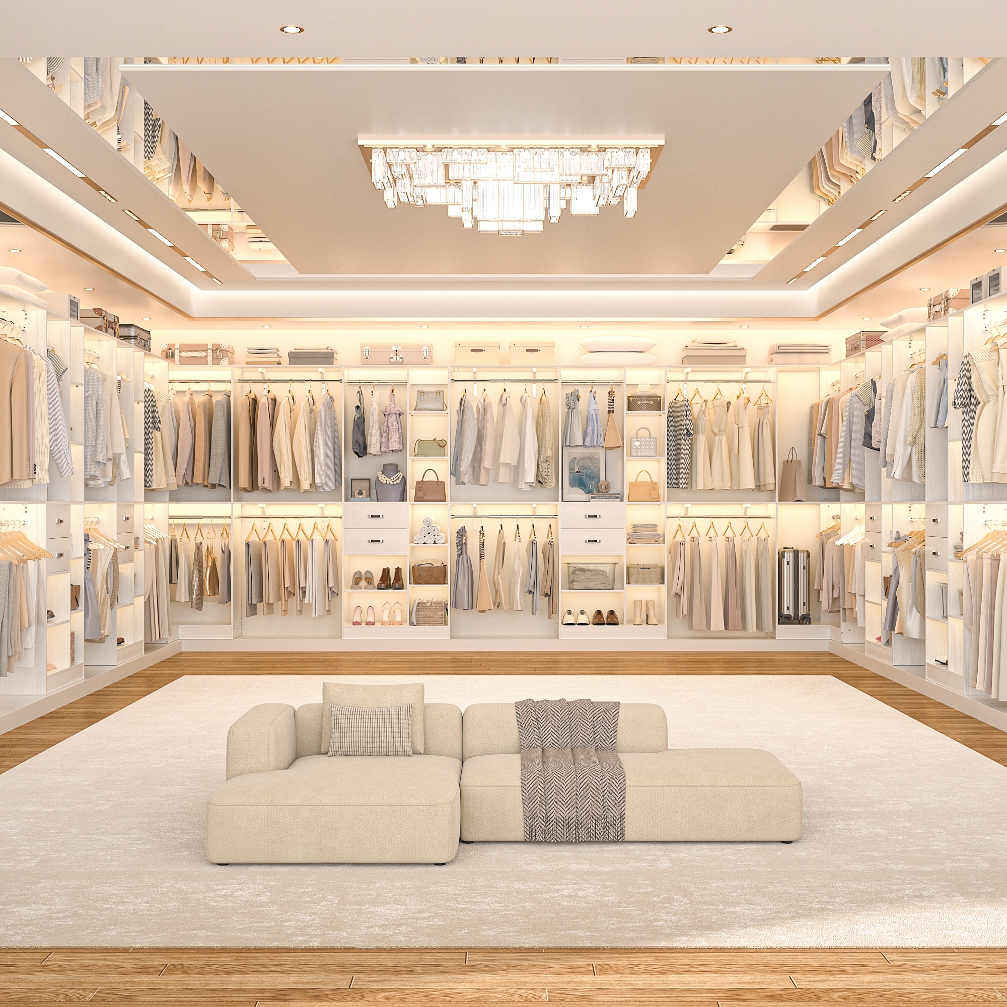 Navada 95'' - 188'' Closet System with Hanging Rods, Set of 3 Navada 95'' - 188'' Closet System with Hanging Rods, Set of 3