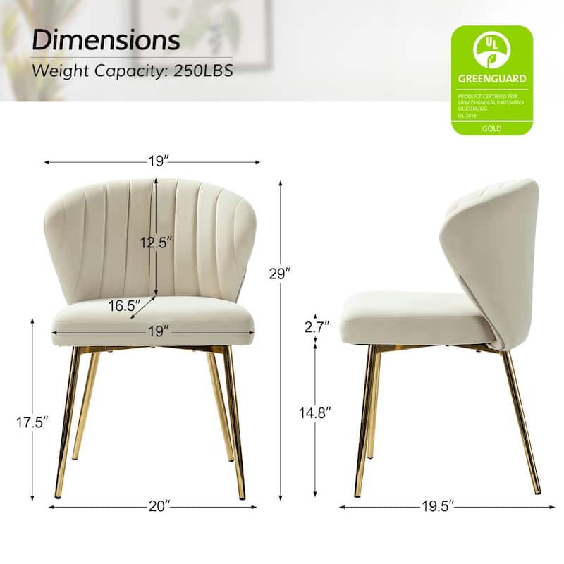 Aruna Accent Chair with Metal Legs 20''W X 19.5 ''D X 29''H by HULALA HOME
