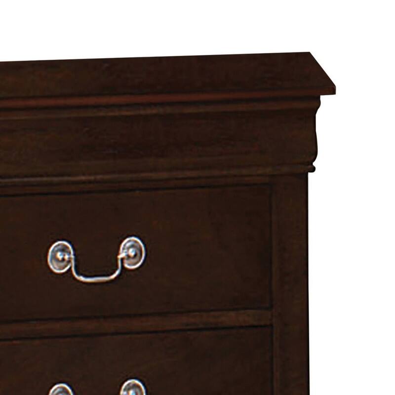 Brown/Brass 2 Drawer 21.5 in. W Nightstand with Sturdy Hardware and Ample Storage