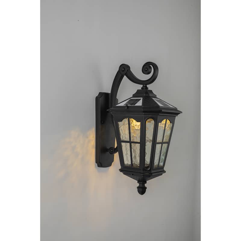 Black Solar Wall Light Outdoor Wall Lamps Corridor Aisle Light IP65 Waterproof Wall Sconce Post Light 3000K-6000K