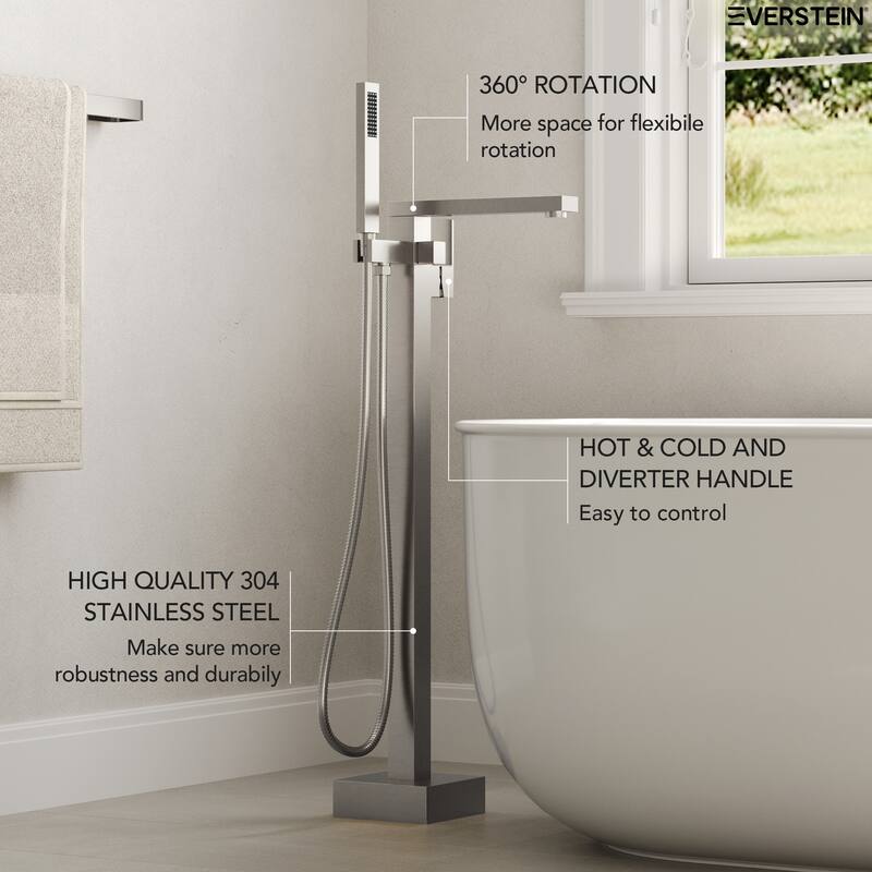 Single-Handle Claw Foot Freestanding Tub Faucet With Hand Shower