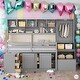 preview thumbnail 16 of 27, Modren Twin Size Wooden Loft Bed With Big Storage and Under-bed Desk and Drawers and Shelves for Bedroom