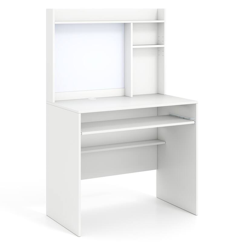 Computer Desk with Hutch and Magnetic Whiteboard for Home Office
