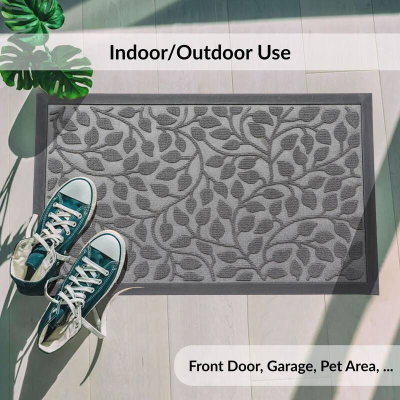 Heavy-Duty Dirt-Trapping Rubber Doormat with Raised Pattern