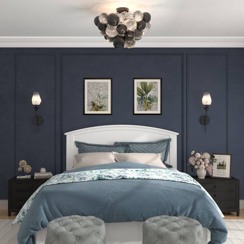 Eroile 1-light Modern Dimmable Glass Flush Mount Ceiling Lighting