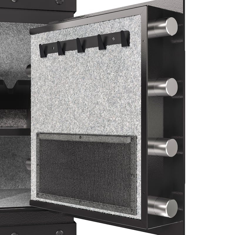 Three-lock safe, measuring 20.4 ″ × 16.5″ × 14.1 ″, suitable for home and office use, large steel digital safe equipped