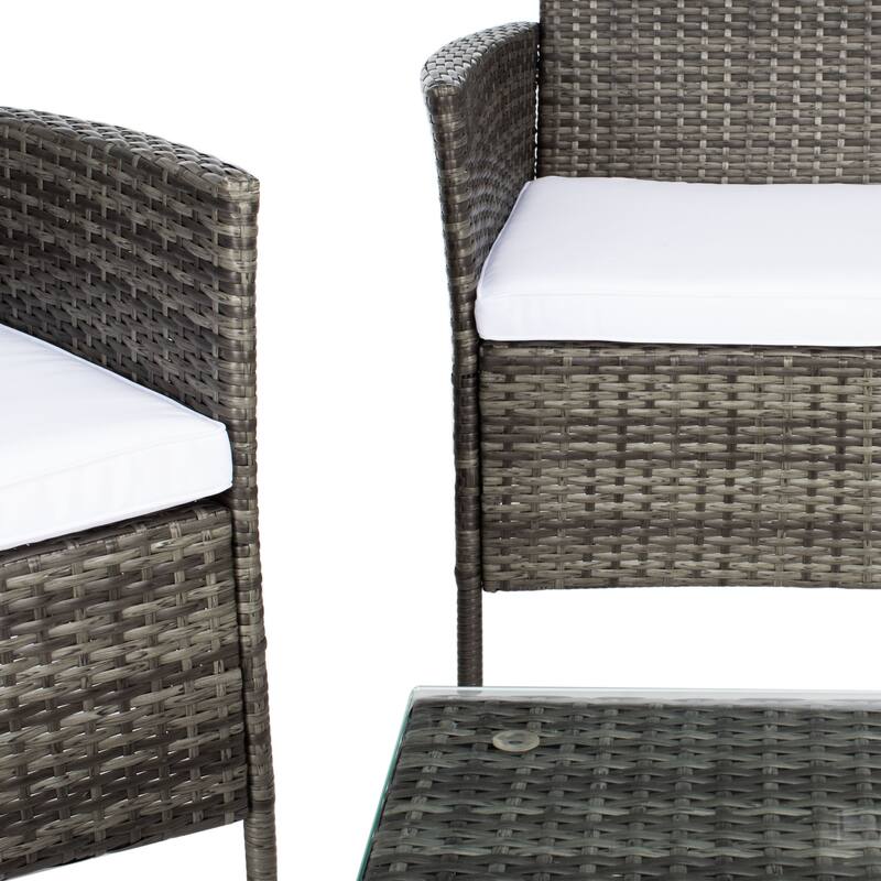 SAFAVIEH Outdoor Tamya 4-Piece Patio Conversation Set - 41W x 31D x 23H