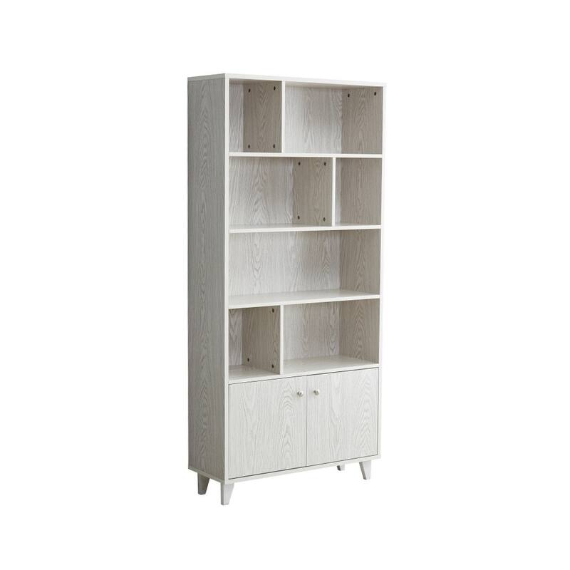 68" Bookcase with 2 Doors, Bookshelf