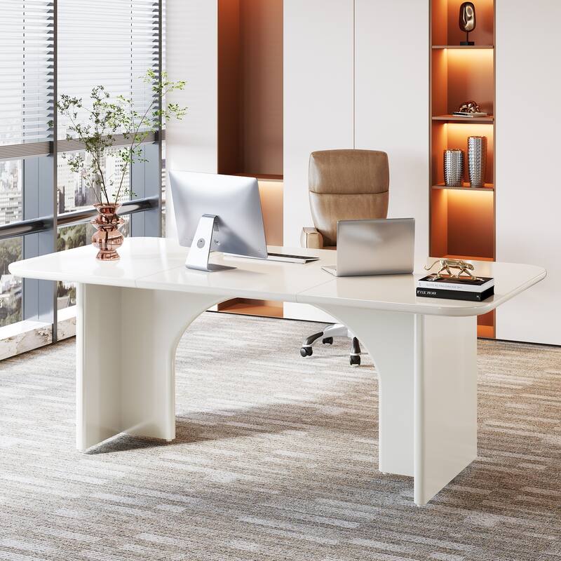 63" Executive Desk, Large Computer Desk Modern Home Office Desk