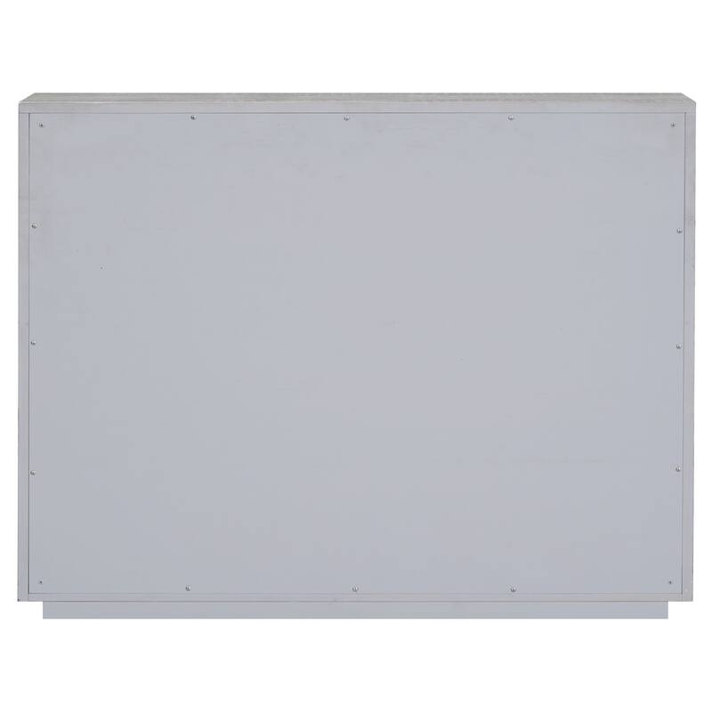 Stylish Console Cabinet with Faux Crocodile Skin Finish and Multiple Storage Options