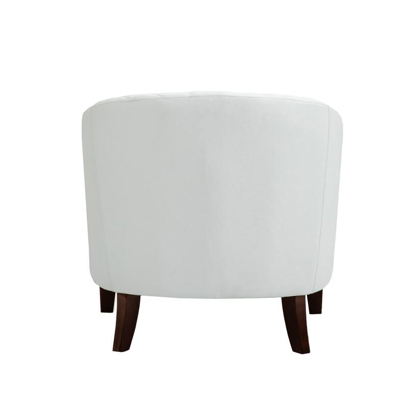 Faux Leather Barrel Accent Chair