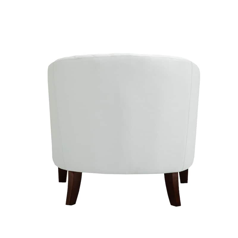 Ethan Accent Chair Barrel PU Leather with Nailhead Trim