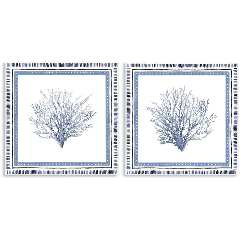 Stupell Maritime Coral Tendrils Wall Plaque Art Design By Lanie Loreth (Set of 2)