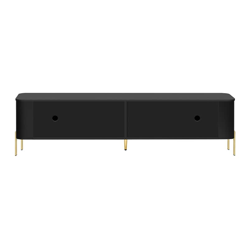 TV Stand for TV up to 80 Inches with 4 Drawers, 2 Cabinets & Metal Legs - 74.8" D x 15.7" W x 19.7" H