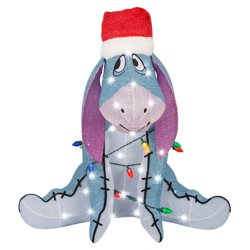 3D Holiday Lighted Tinsel Sculpture-Eeyore-28"-Disney