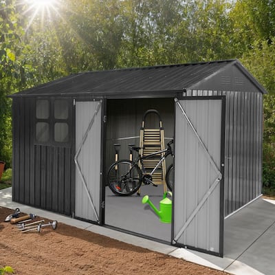 Storage Shed with Window, 10'x8' Metal Outdoor Storage Shed - 10x8FT