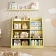preview thumbnail 17 of 42, 4-Tier Kids Bookshelf with Storage Pockets,Toy Organizer Cabinet