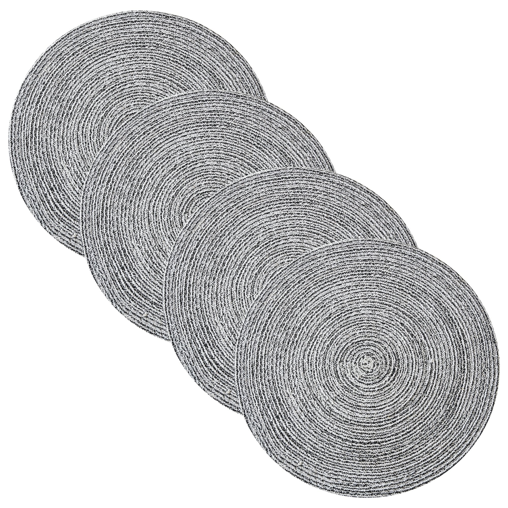 Sweet Home Collection Two Tone Cotton 15" Round Woven Placemats Sets (Set of 4 or 6)