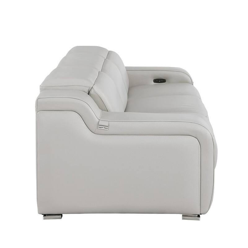 HomeRoots 103" Black Italian Leather Reclining USB Sofa