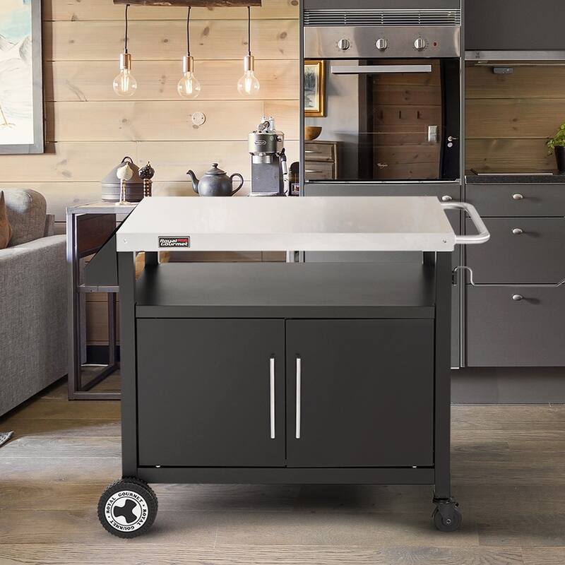 Royal Gourmet Movable Kitchen Cart Grill Prep Table with Storage