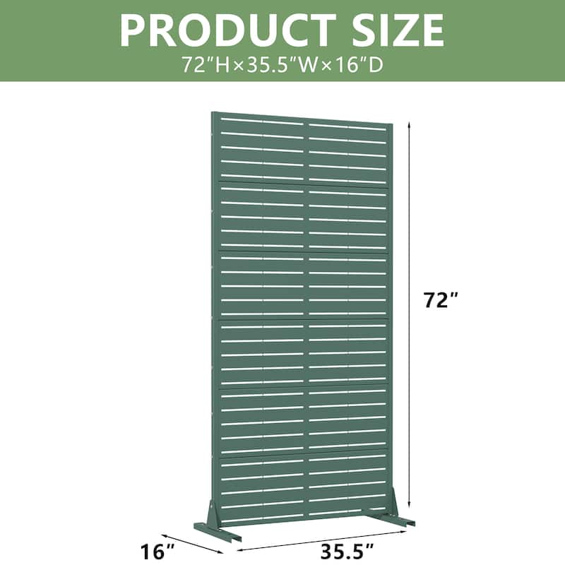 72in Dovelina Outdoor Freestanding Metal Privacy Screen Decorative Garden Fence