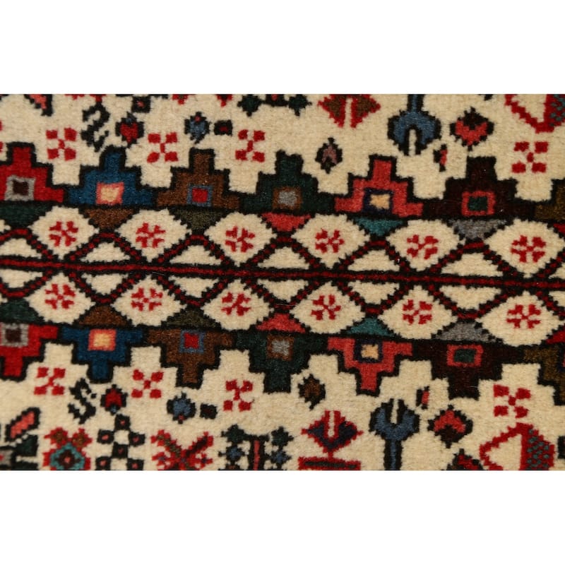 Vegetable Dye Tribal Abadeh Persian Wool Area Rug Handmade Carpet - 3'5" x 5'1"