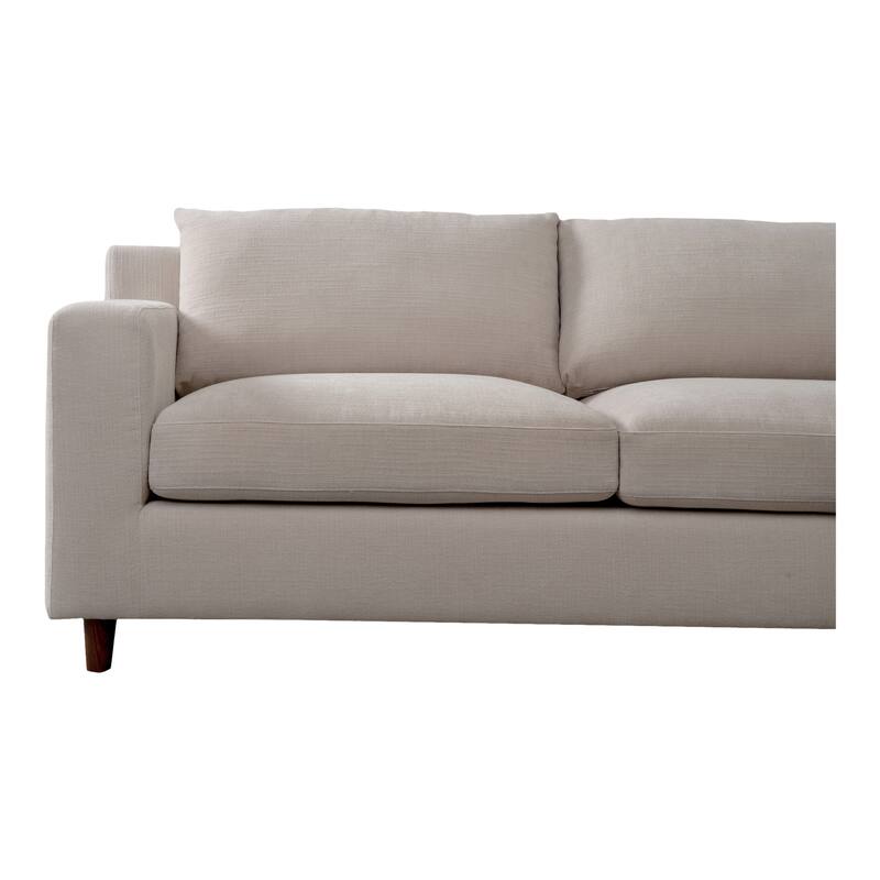 NADAAL STUDIOS Veyric Right-Facing Sectional Sofa, High Back, Chenille Performance Fabric, Feather Blend Seat, Seats 4, White