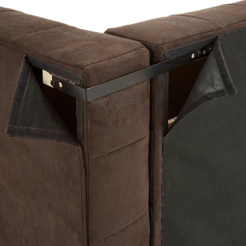 Basingstoke Brown Fabric Full Size Lounger by iNSPIRE Q Modern