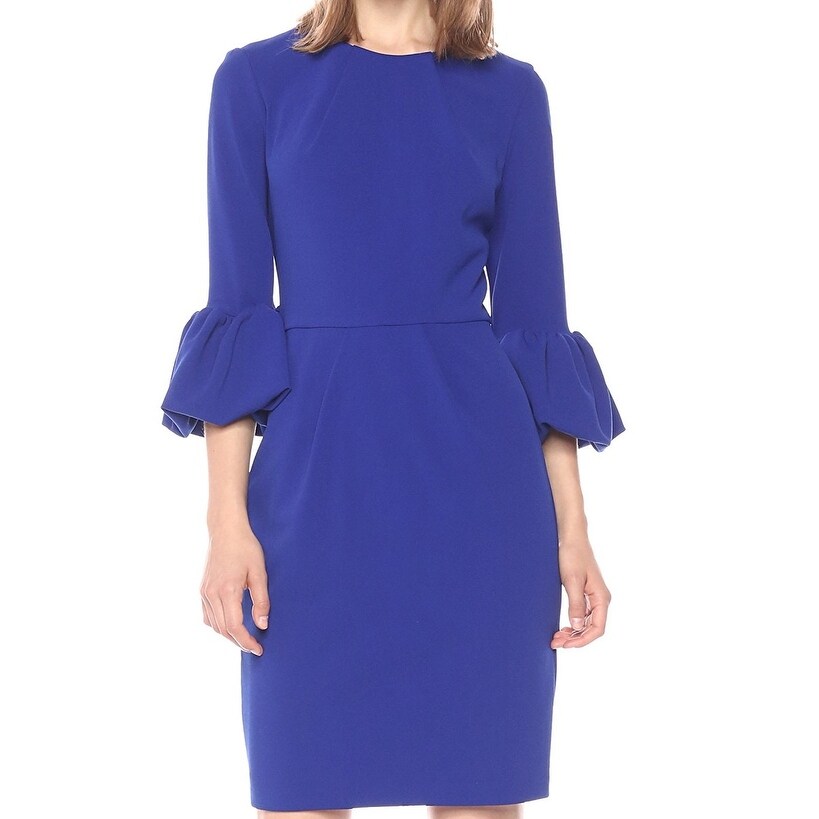 royal blue bell sleeve dress