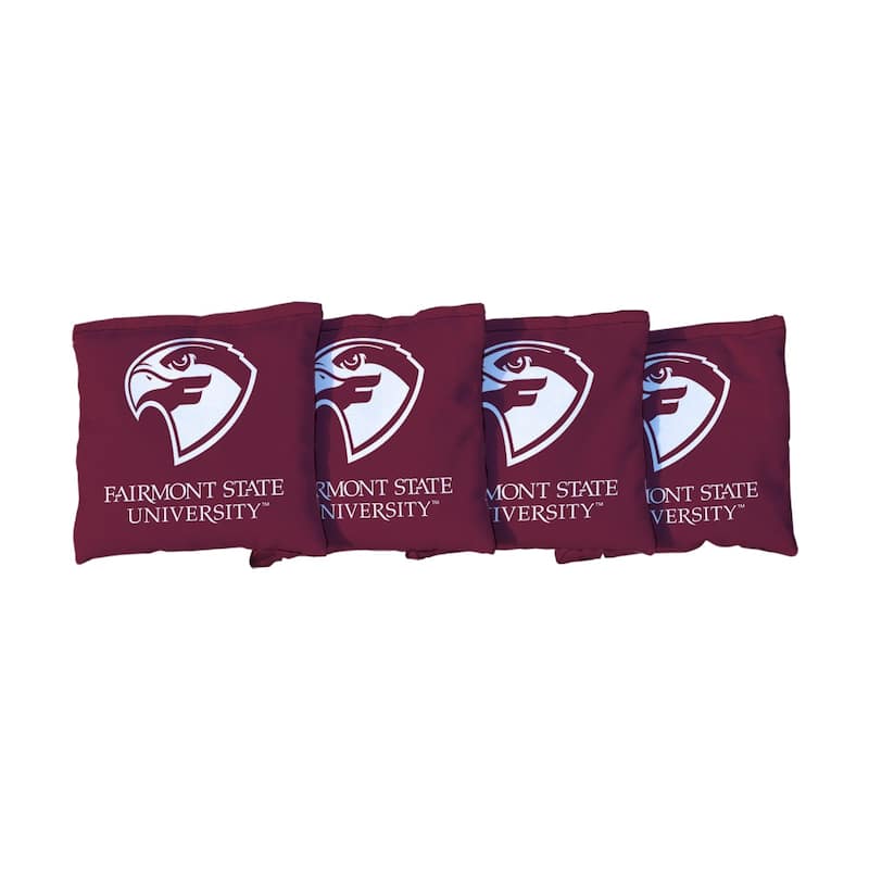 Fairmont State Maroon Cornhole Bags - Corn Filled