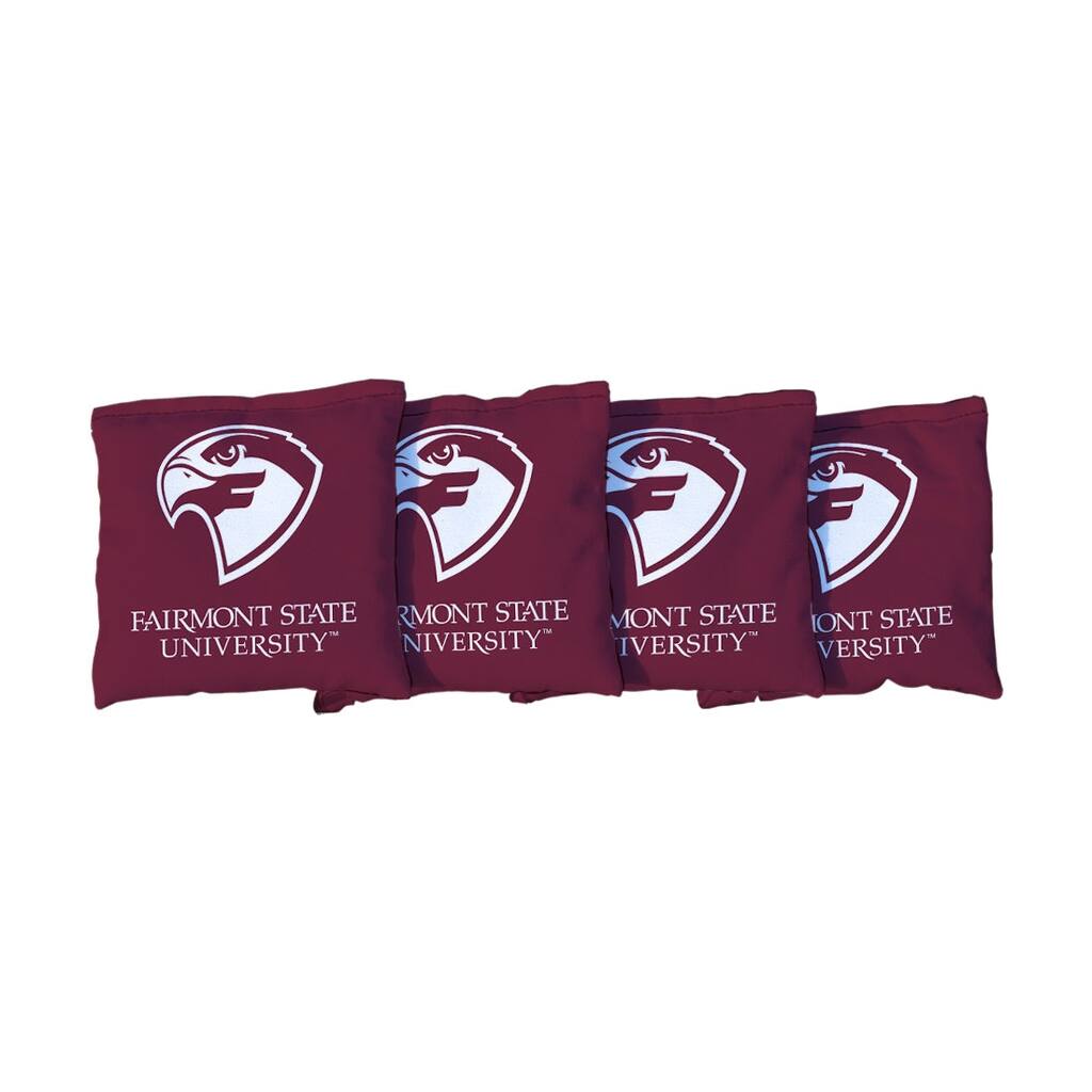 Fairmont State Maroon Cornhole Bags