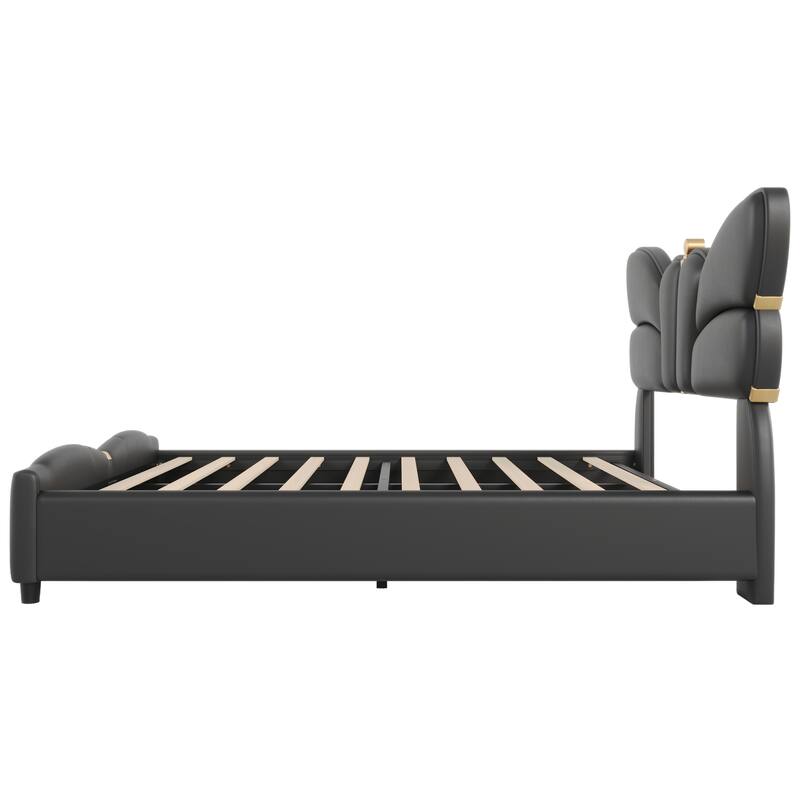 Christopher Knight Home - Olivia's Graceful Upholstered PU Leather Bed Frame