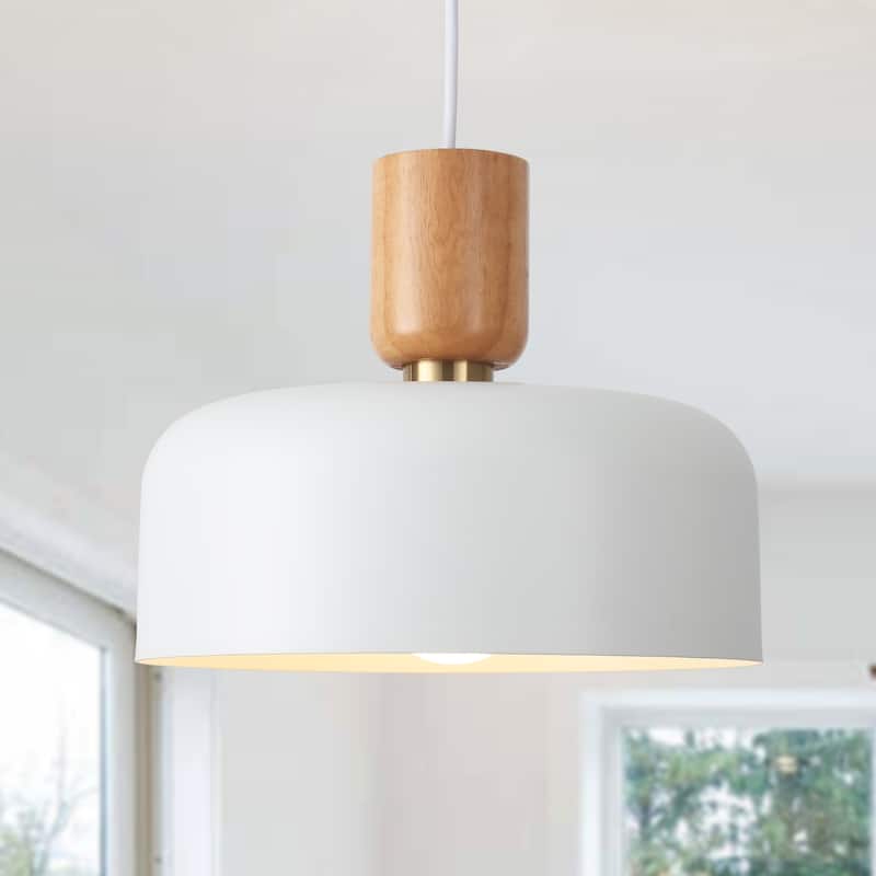 1-Light Industrial Pendant Light with Metal Shade for Bedroom Dining Room Kitchen